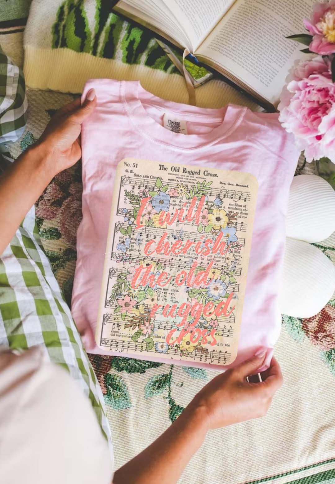 The old rugged cross DTF transfer