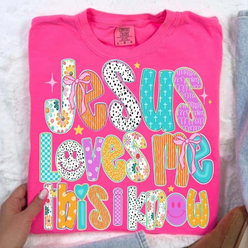 Jesus loves me this I know Blue U DTF transfer