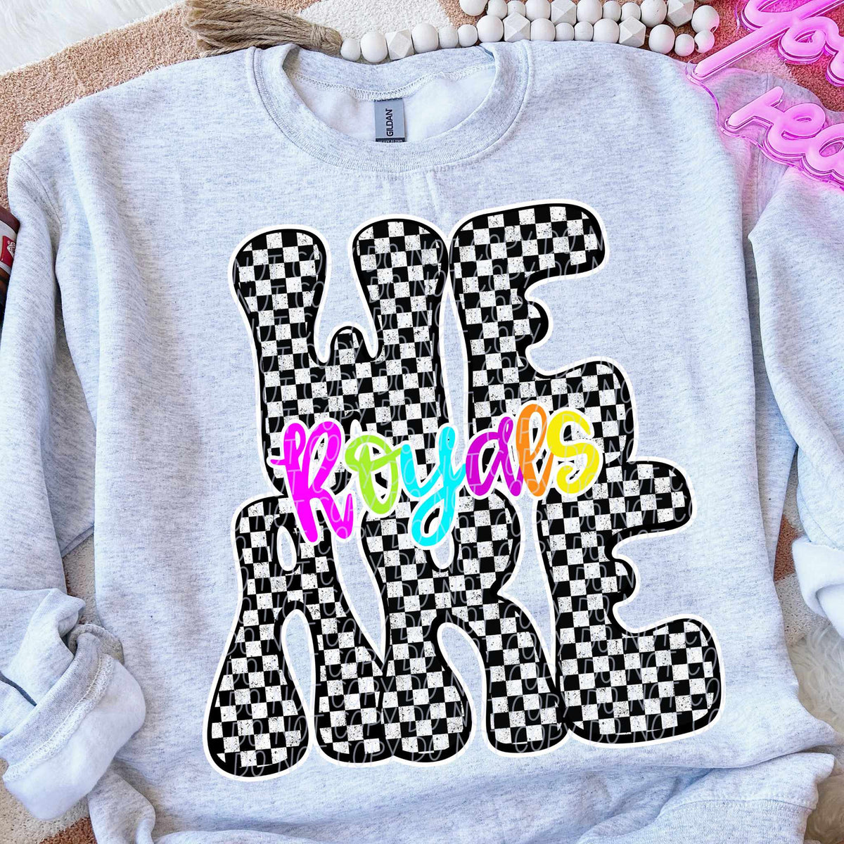 We are Royals rainbow checkered (City) DTF transfer