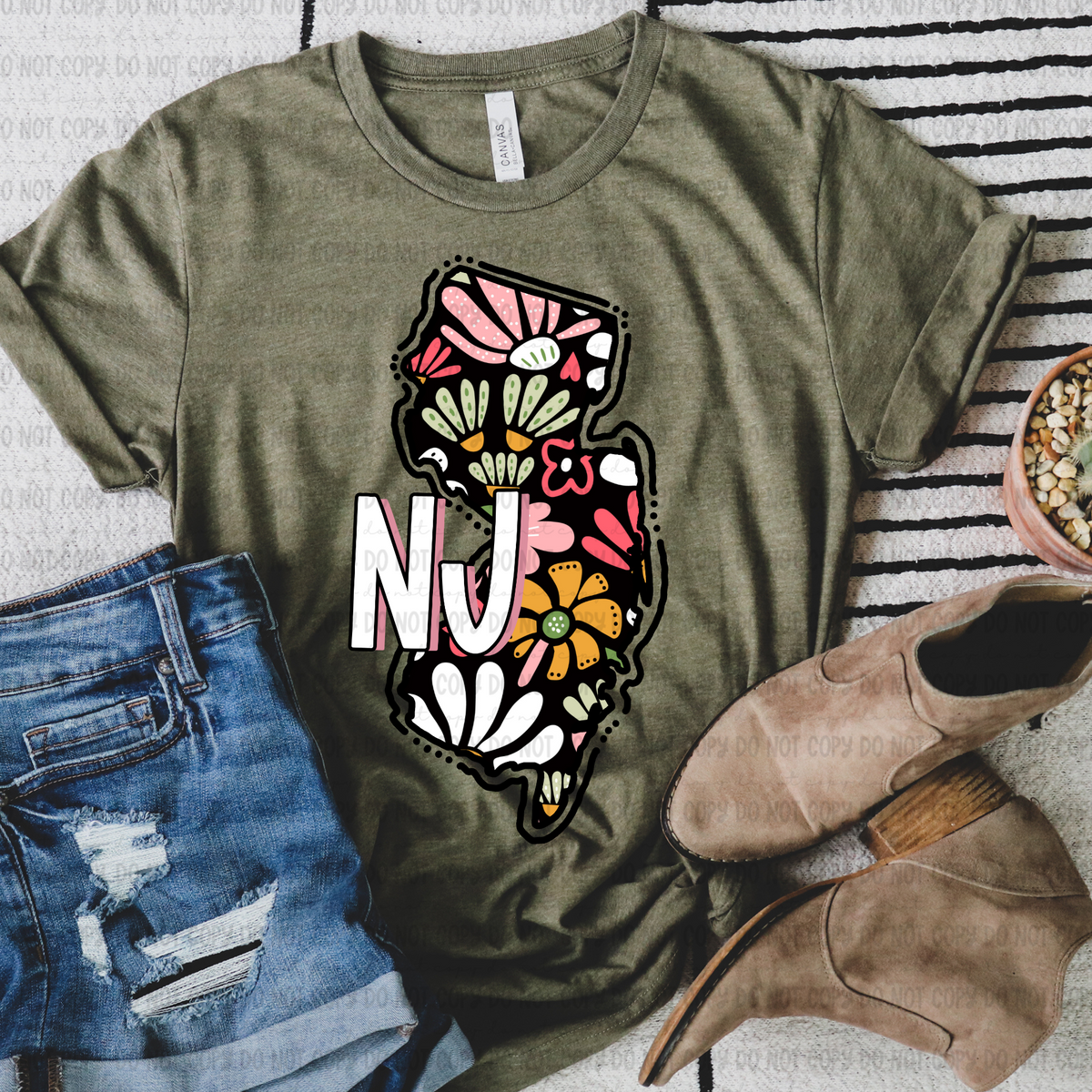 Floral states black background REVEL