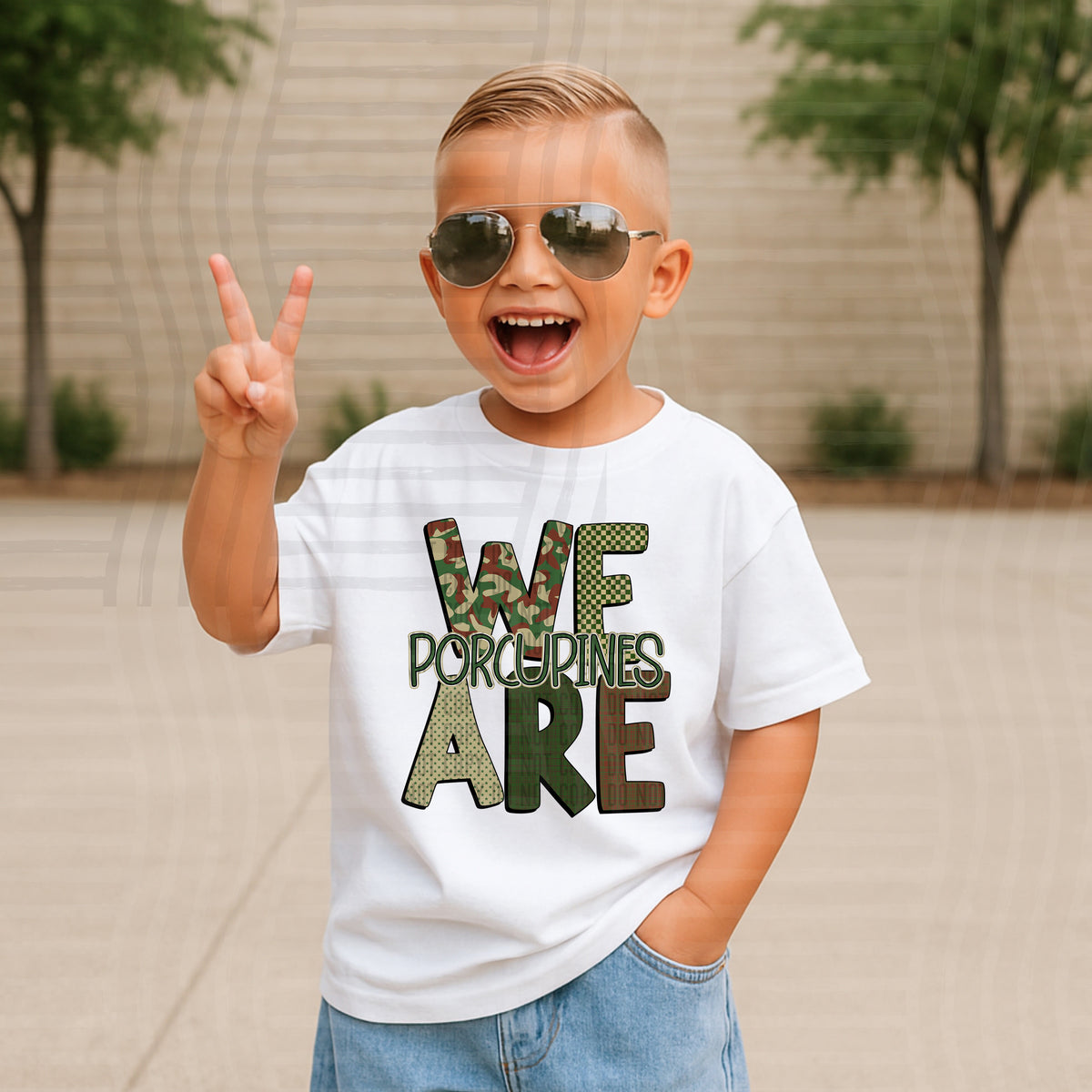 We are porcupines camo caplinger DTF transfer