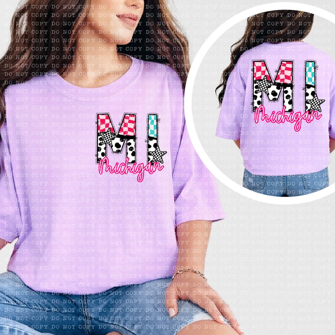 Colorful states checkered stars ETCH