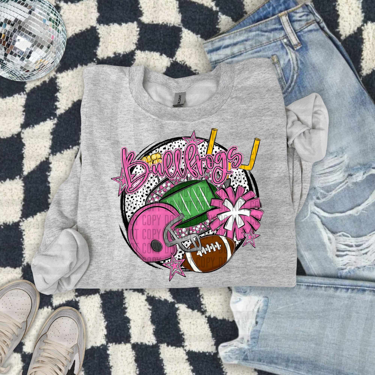 Bullfrogs Football pink round  (caplinger) DTF TRANSFER