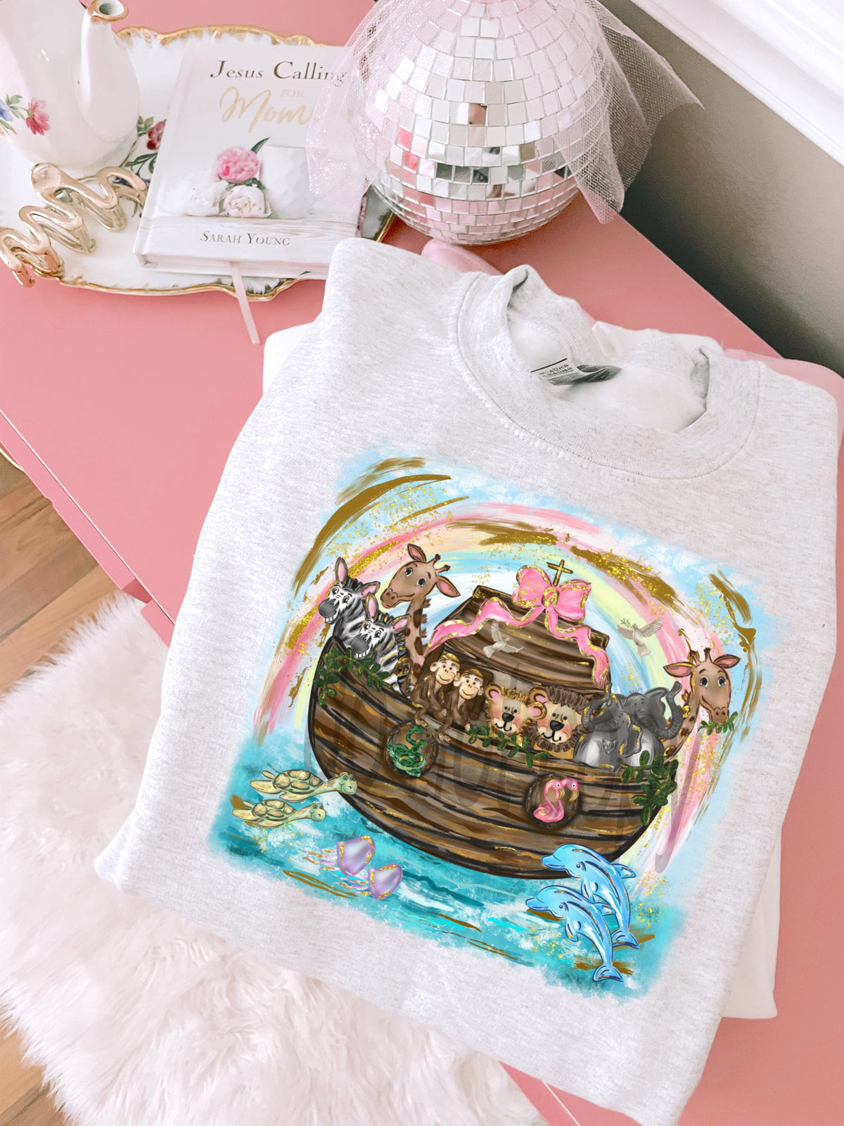 Noah's ark GIRL BOW DTF transfer