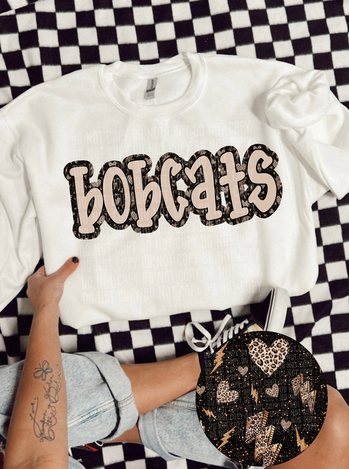 Bobcats lightning bolt outline (CCDD) 43619 DTF TRANSFER