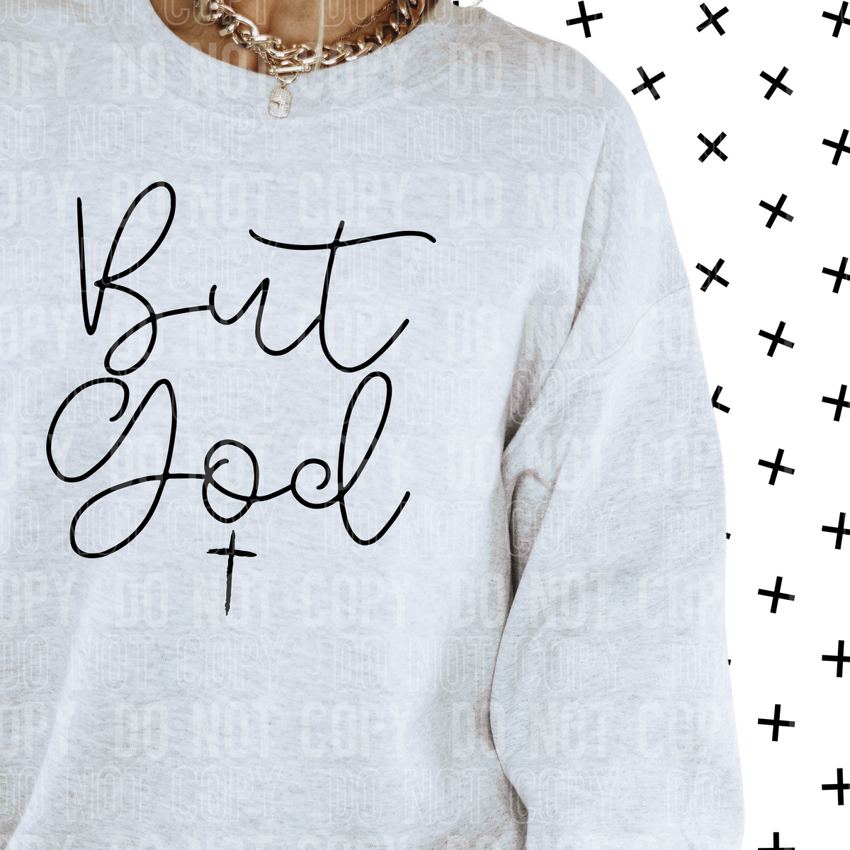 But god Black Font DTF transfer