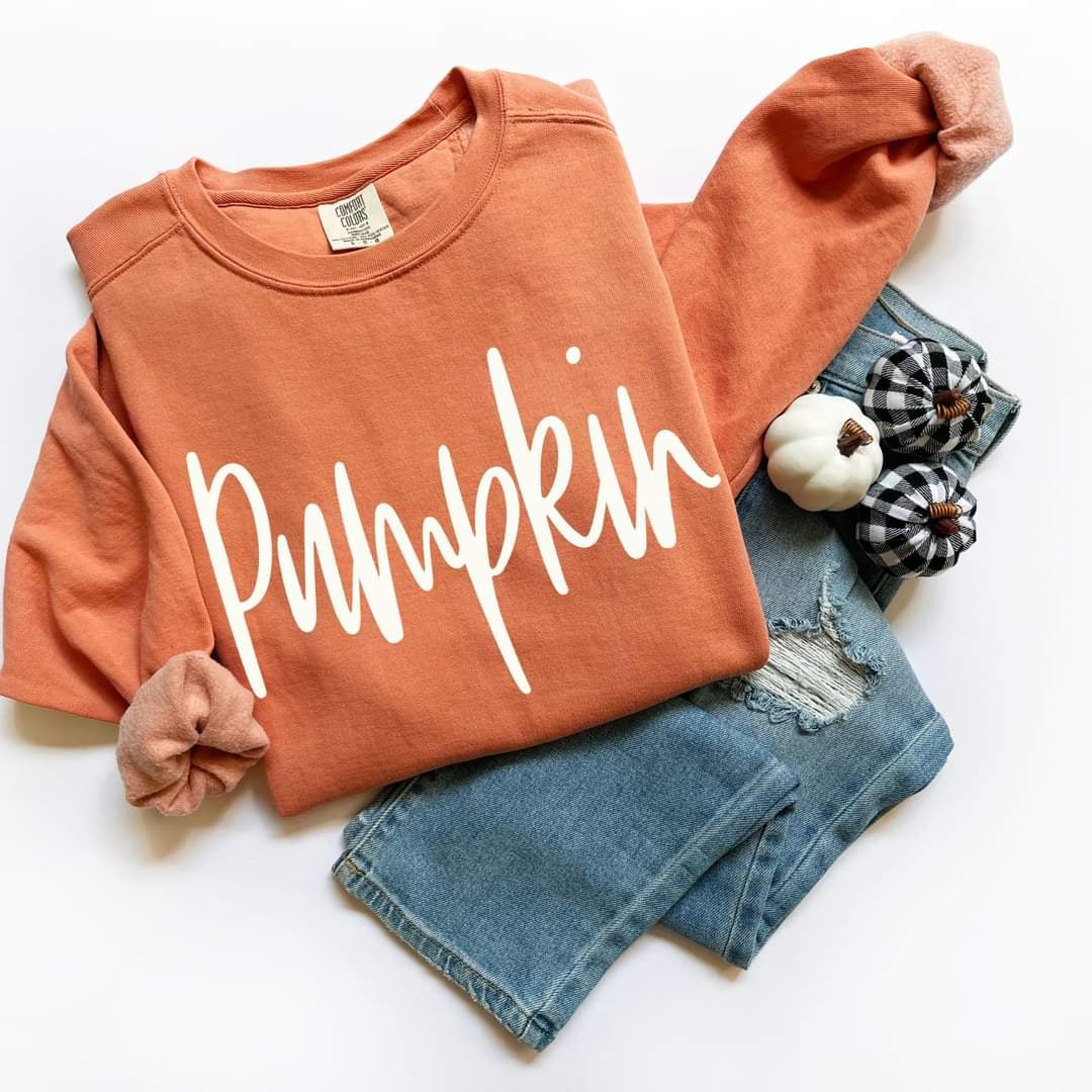 Pumpkin white font (GROVE) 50311 DTF transfer