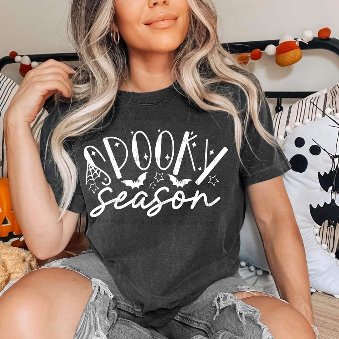Spooky season white font (CSC) 43946 DTF TRANSFER