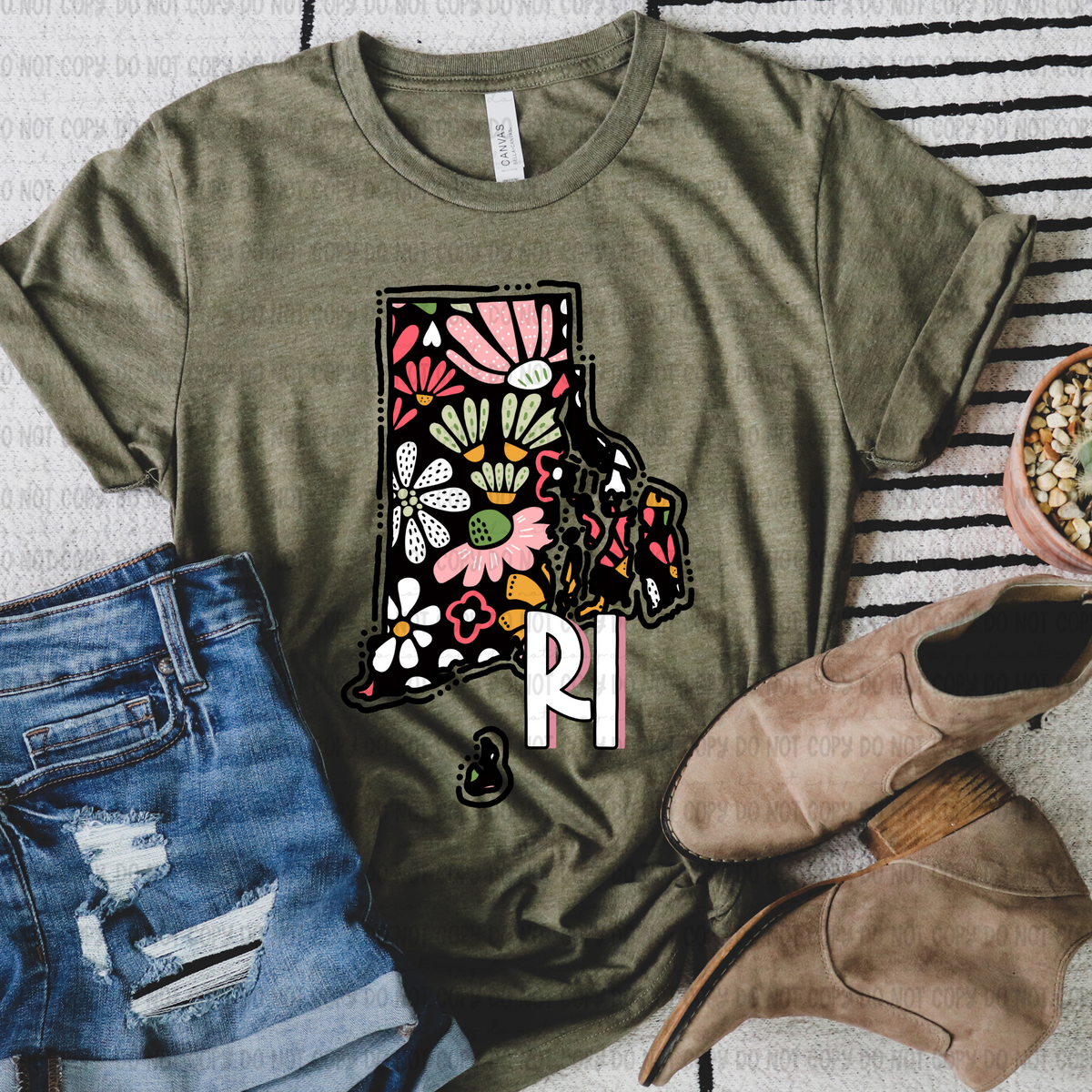 Floral states black background REVEL