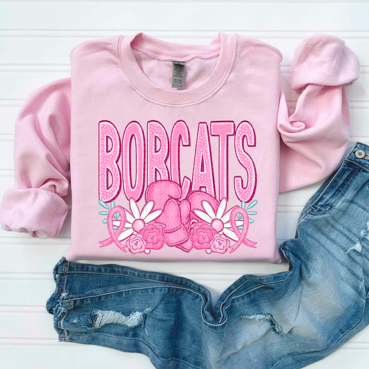 Bobcats pink mascots 50095 DTF transfer