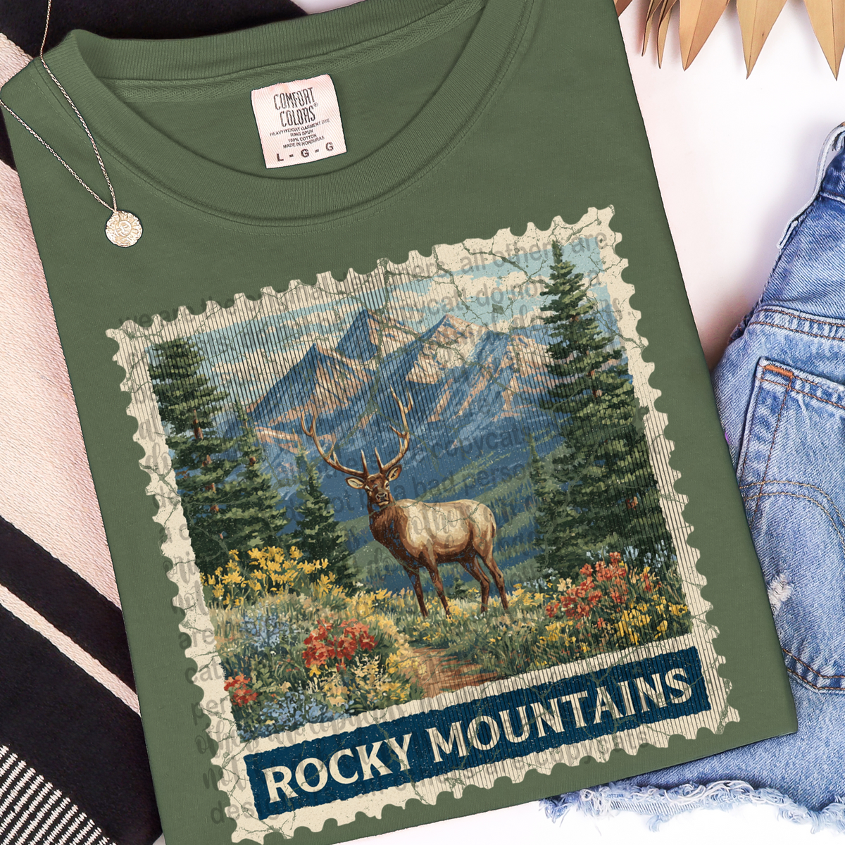 Rocky Mountains stamp (TTD) DTF transfer