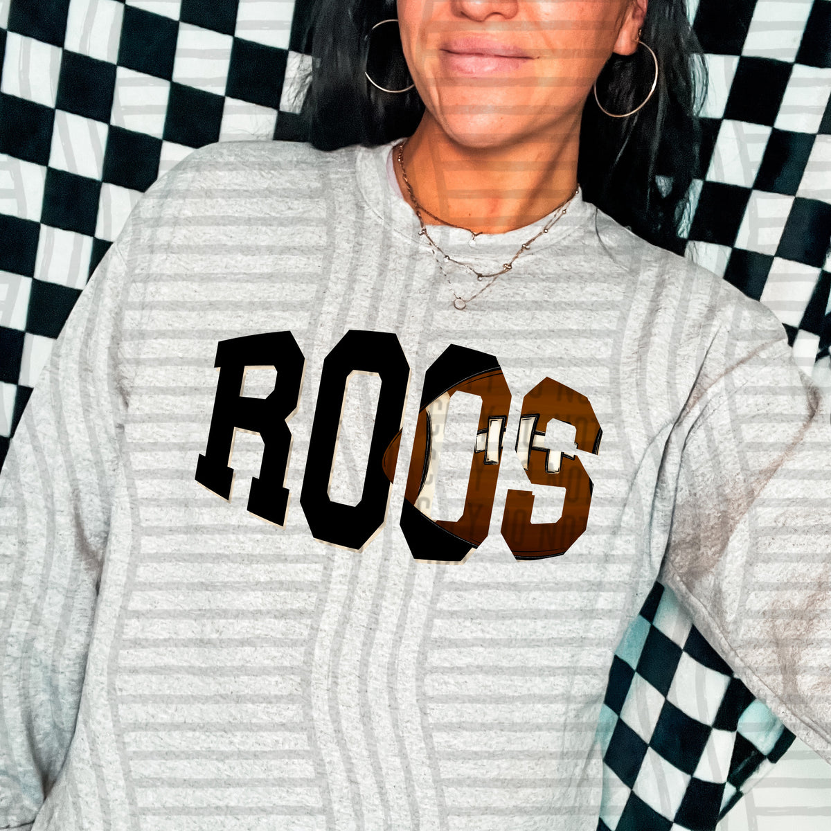 Roos varsity clipped football (Caplinger) DTF transfer