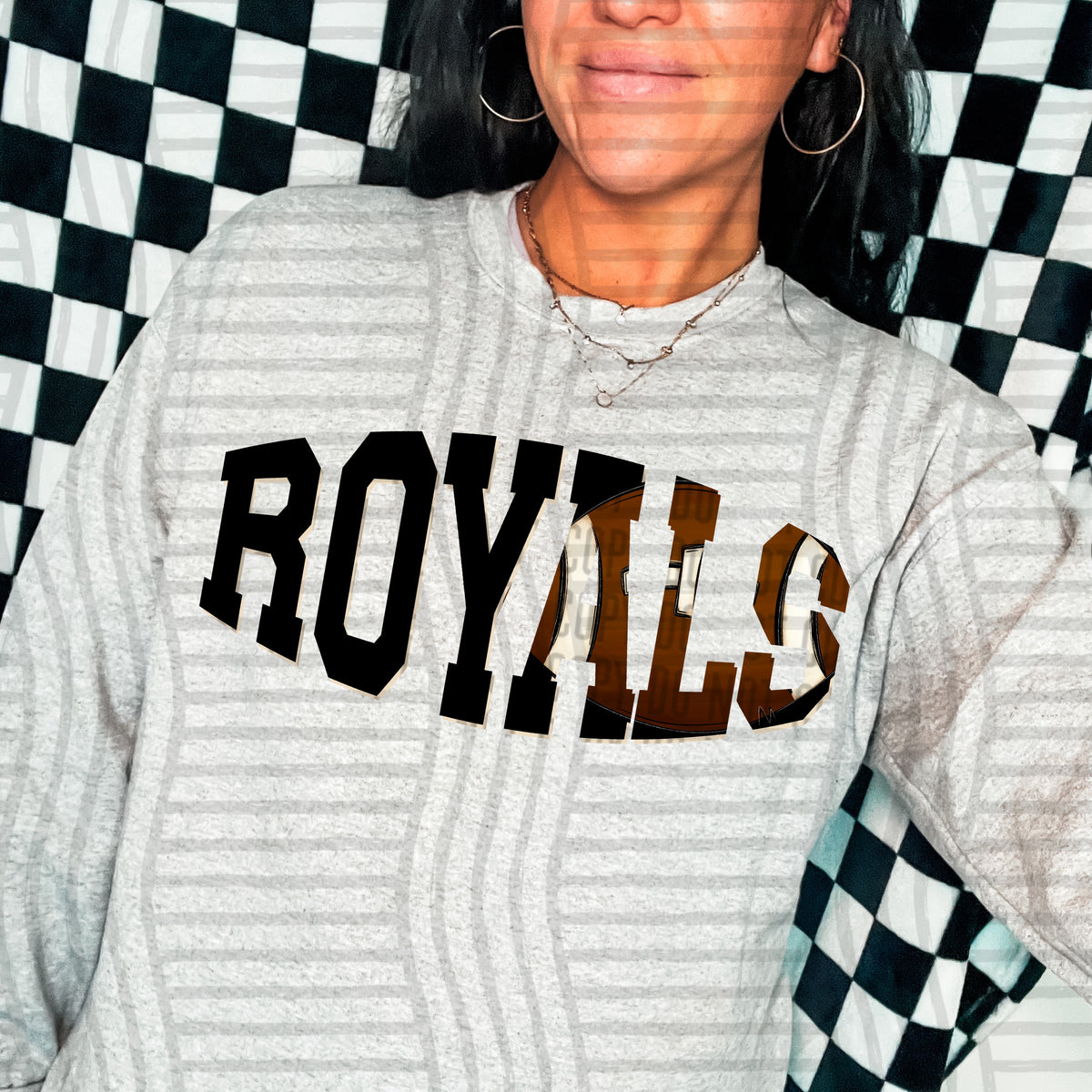 Royals varsity clipped football (Caplinger) DTF transfer