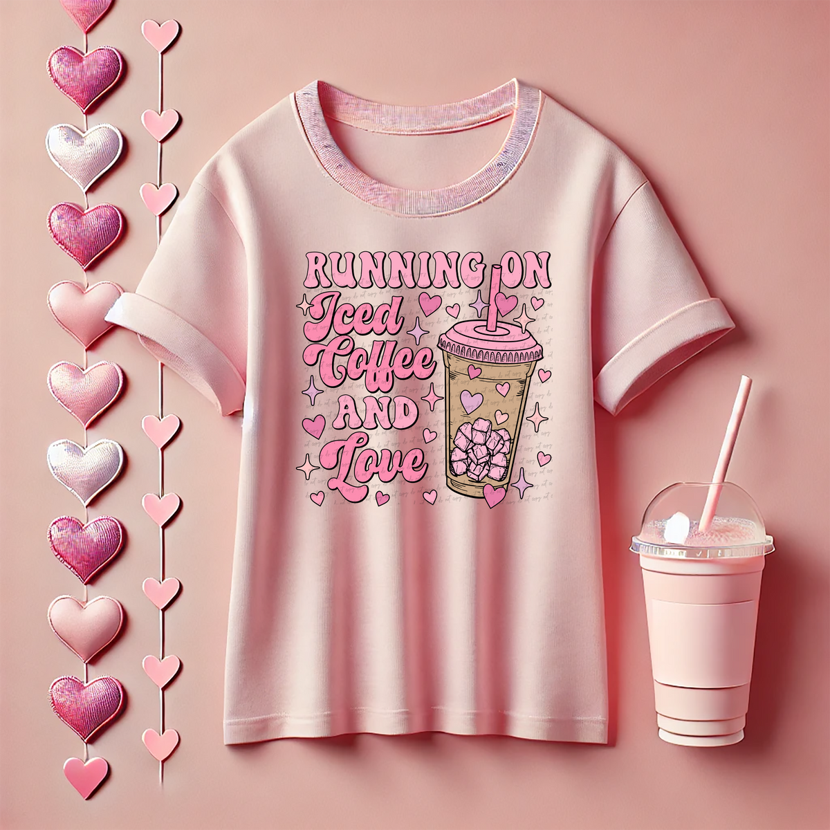 Running On Iced Coffee And Love 81637 DTF Transfer