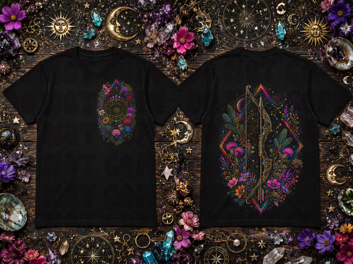 Floral Sagittarius BACK ONLY (Starlight) DTF Transfer