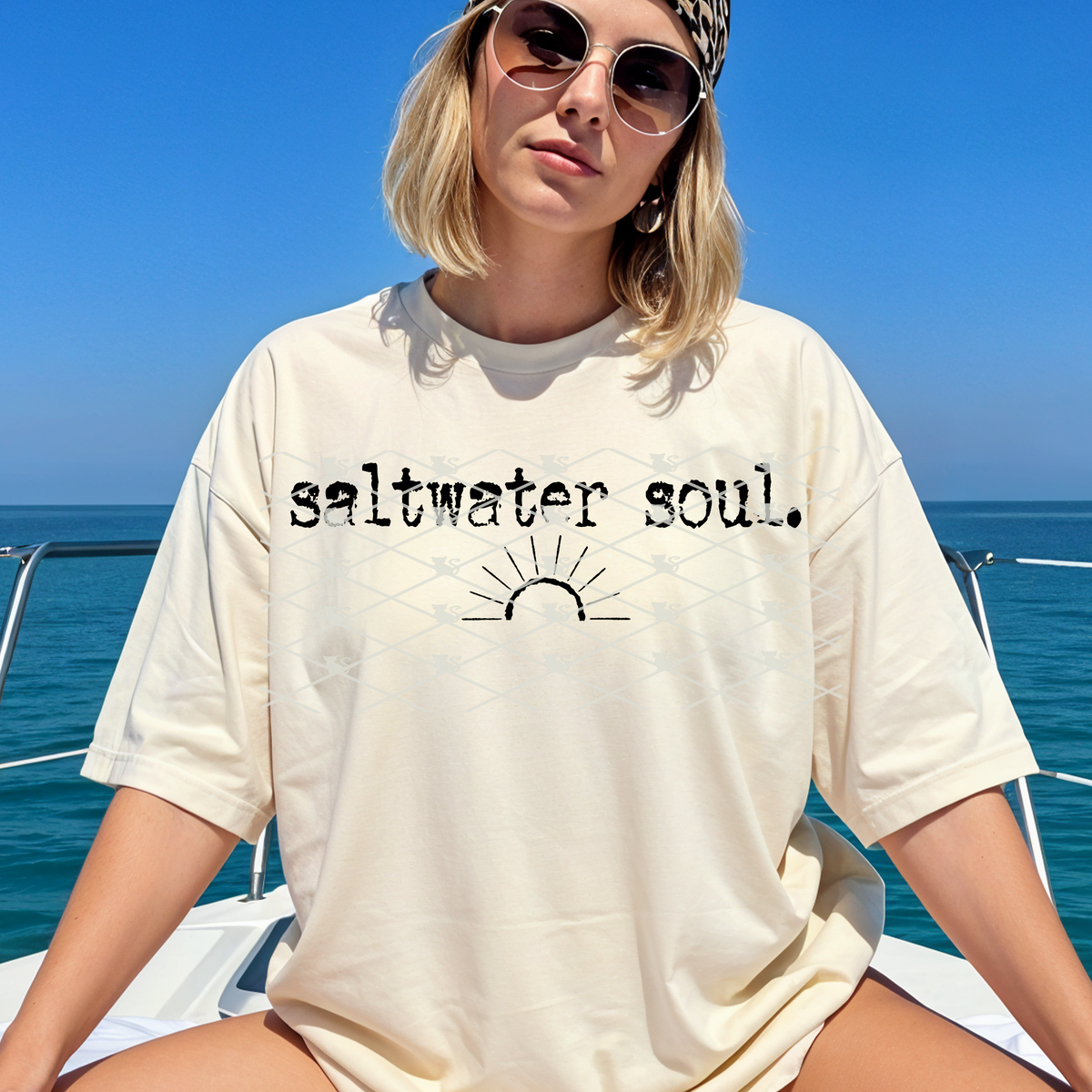 Saltwater soul BLACK thin line (TTD) DTF Transfer