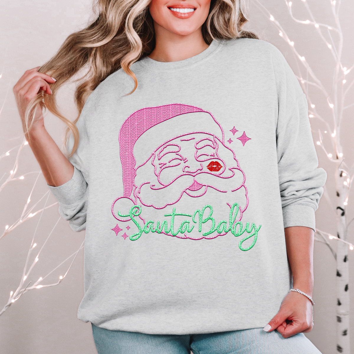 Santa baby pink santa (HW) 67006 DTF transfer