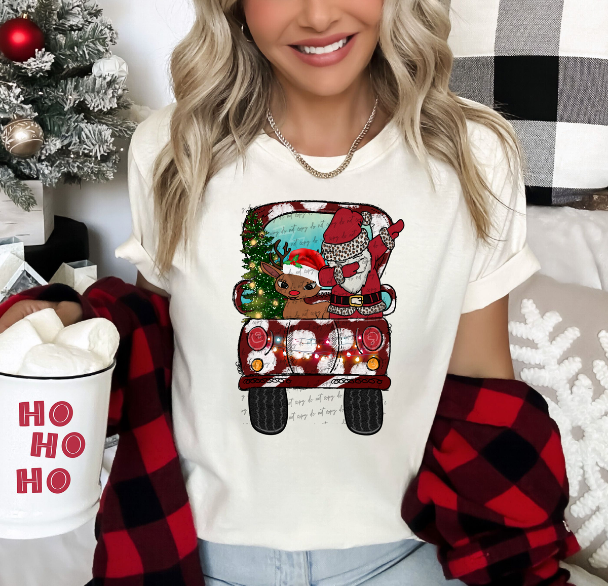 Santa Reindeer Truck 42535 DTF transfer