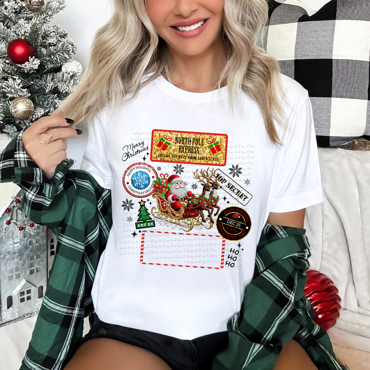 Santa Sleigh Gift Sack North Pole Express 69519 DTF transfer