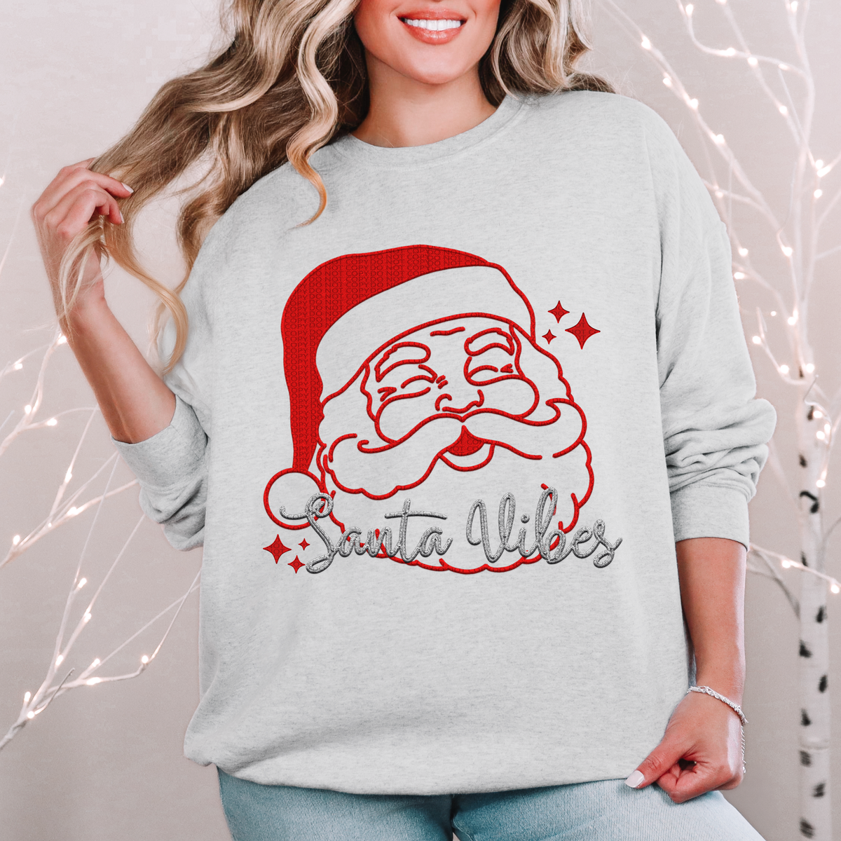 Santa vibes red NO KISS (HW) 67004 DTF transfer