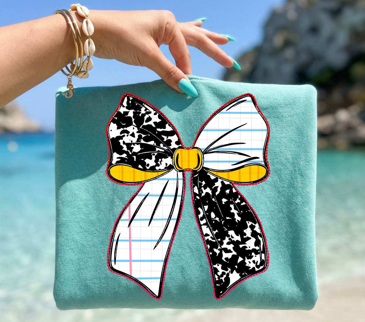 Composition book bow (Linda) DTF Transfer