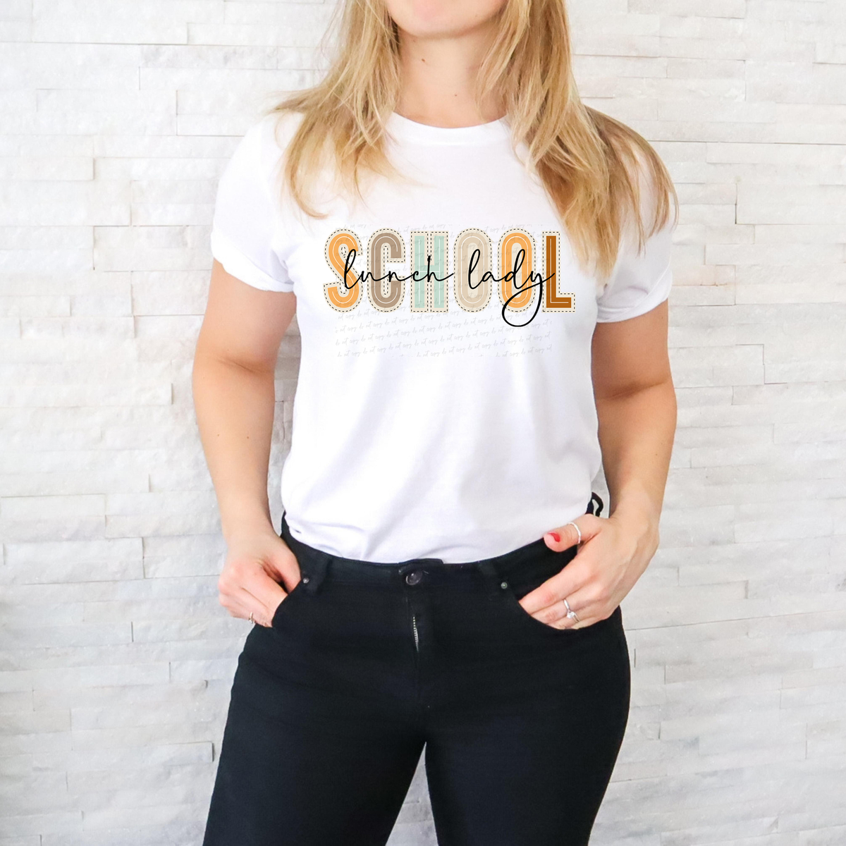 School Lunch Lady Pastel Font 116970 DTF Transfer