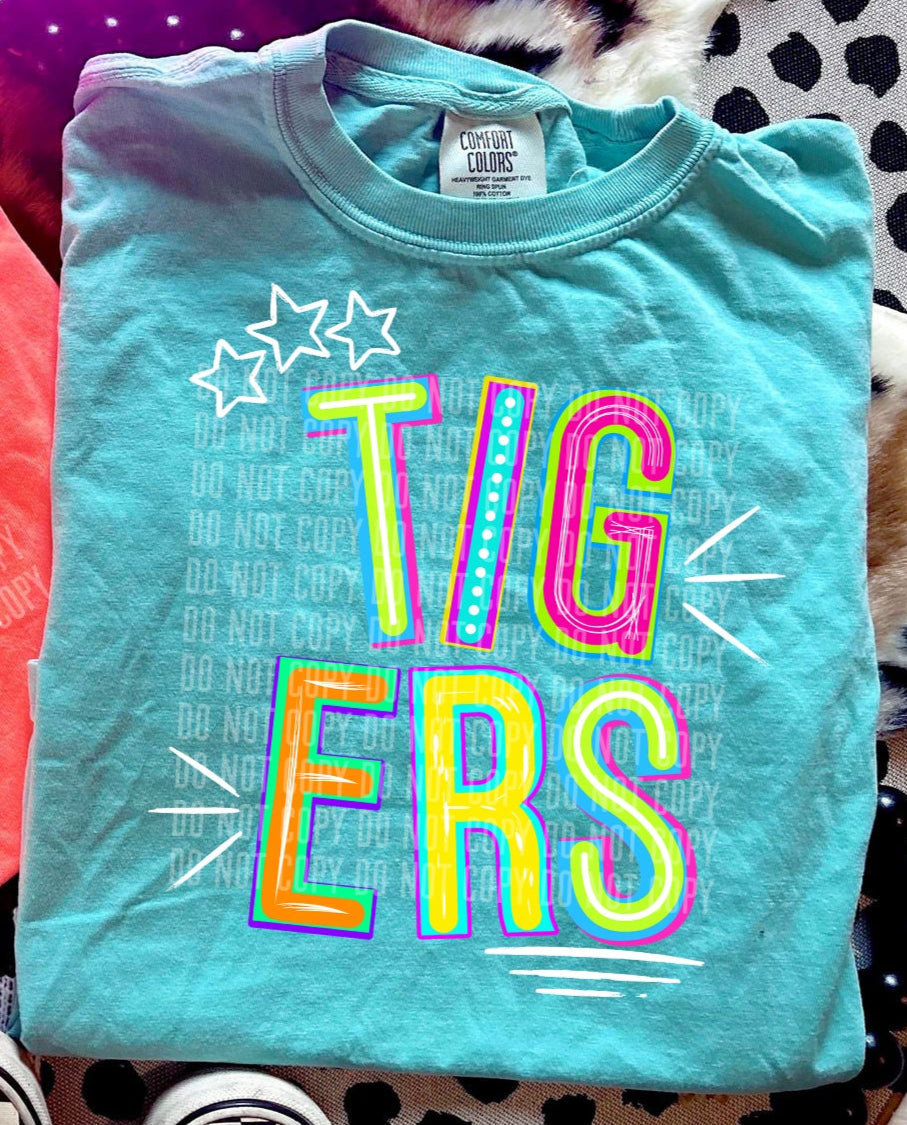 Tigers Colorful (Caplinger) DTF transfer