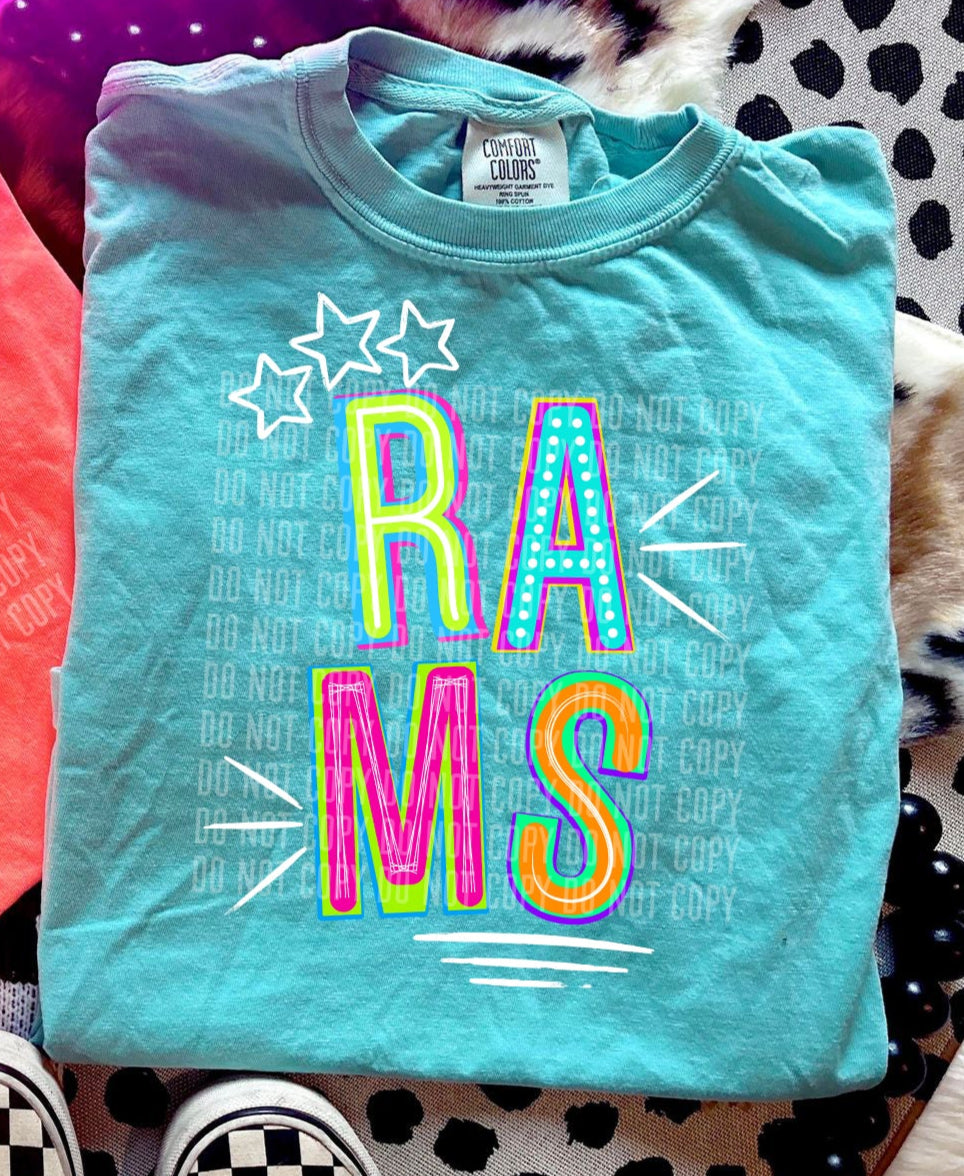 Rams Colorful (Caplinger) DTF transfer