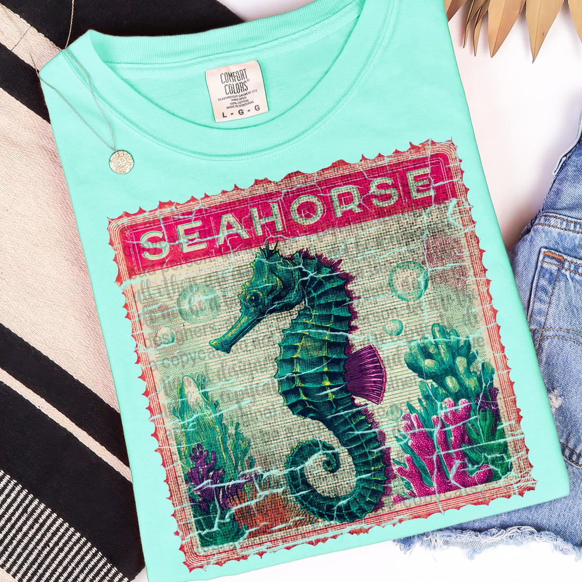 Seahorse stamp (TTD) 107170 DTF transfer