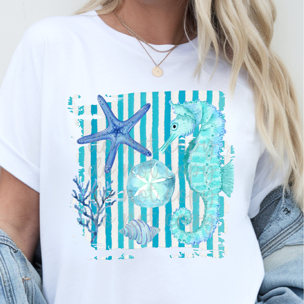 Sea life stripes (Parker) DTF transfer