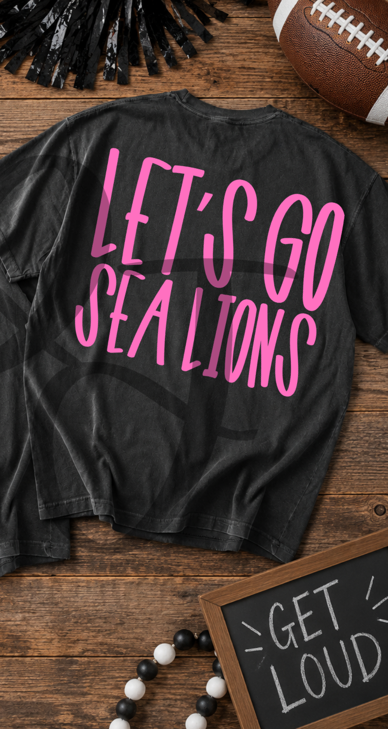 Lets go sea lions- pink (Parker) DTF Transfer