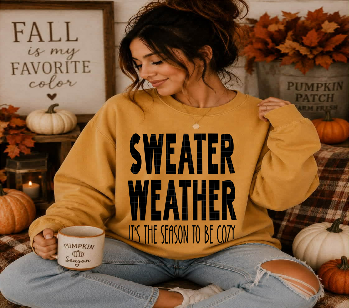Tis the season to be cozy BLACK (Linda) DTF Transfer
