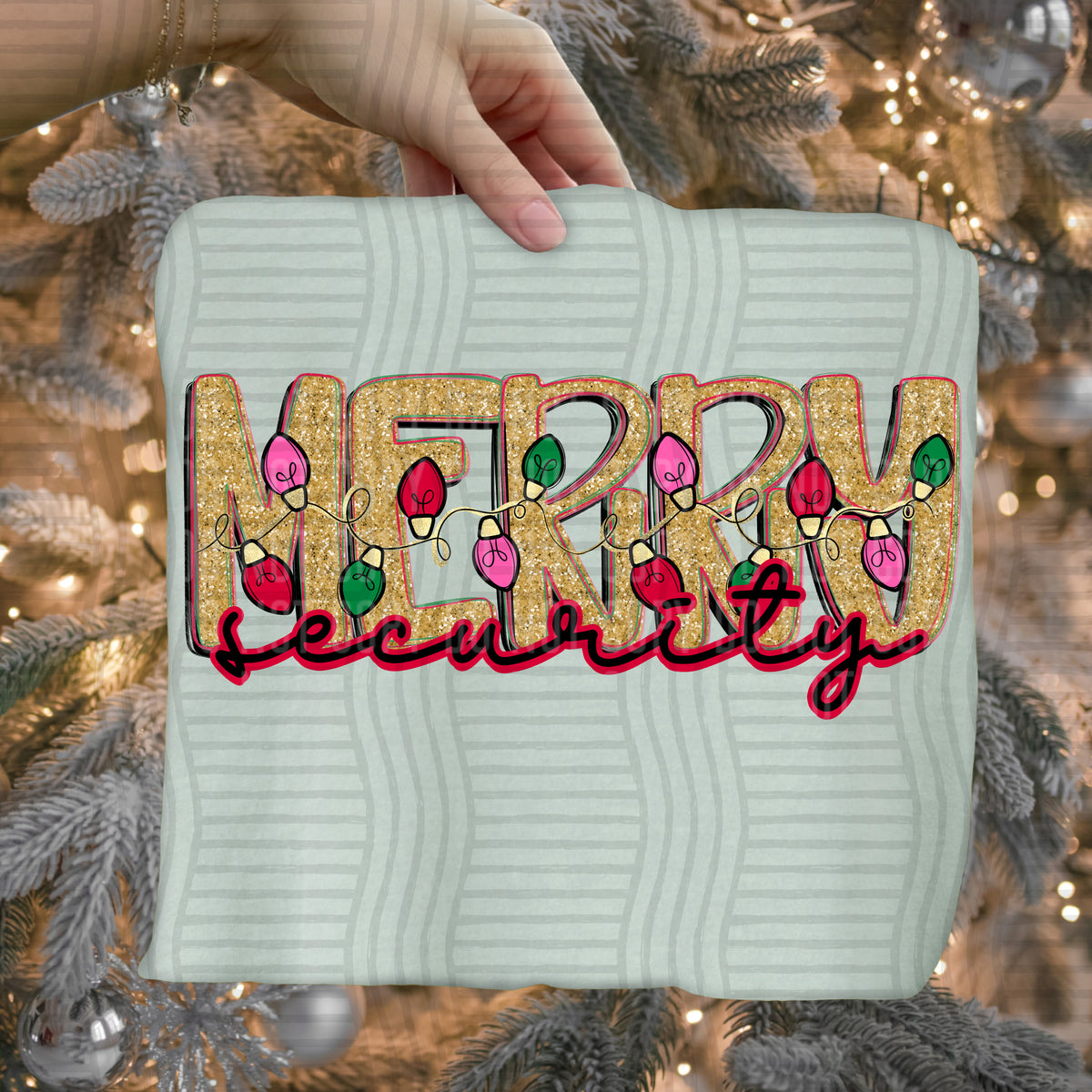 security merry with lights (caplinger) DTF Transfer