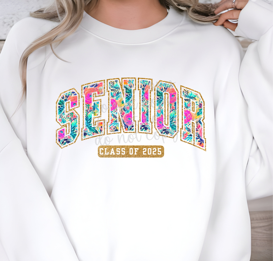 Senior class of 2025 preppy floral (Parker) 102046 DTF transfer