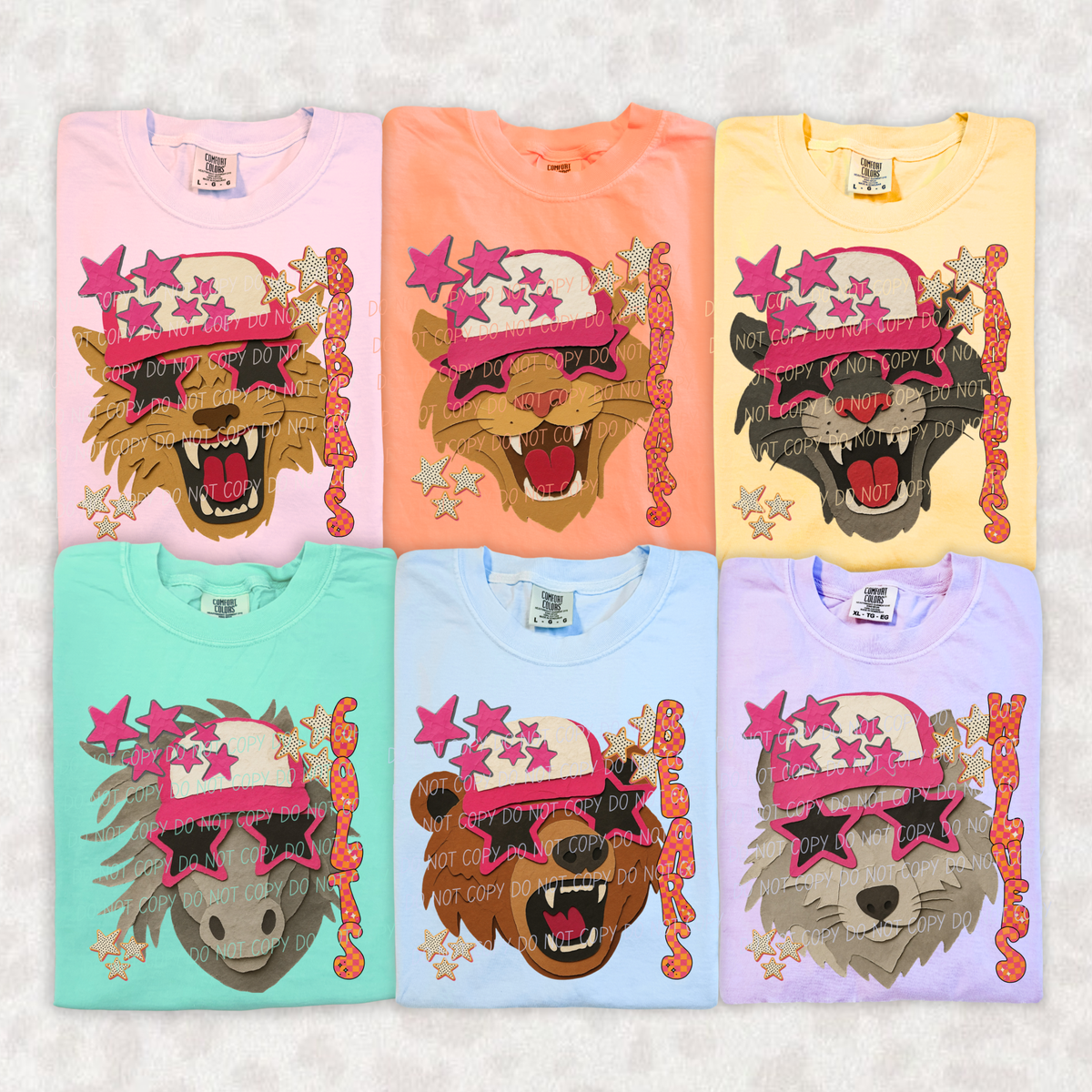 set 2 collage mascot (city) DTF Transfer