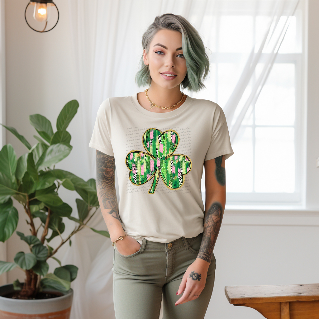 Shamrock Brushstroke Filled Gold Offset 117632 DTF transfer