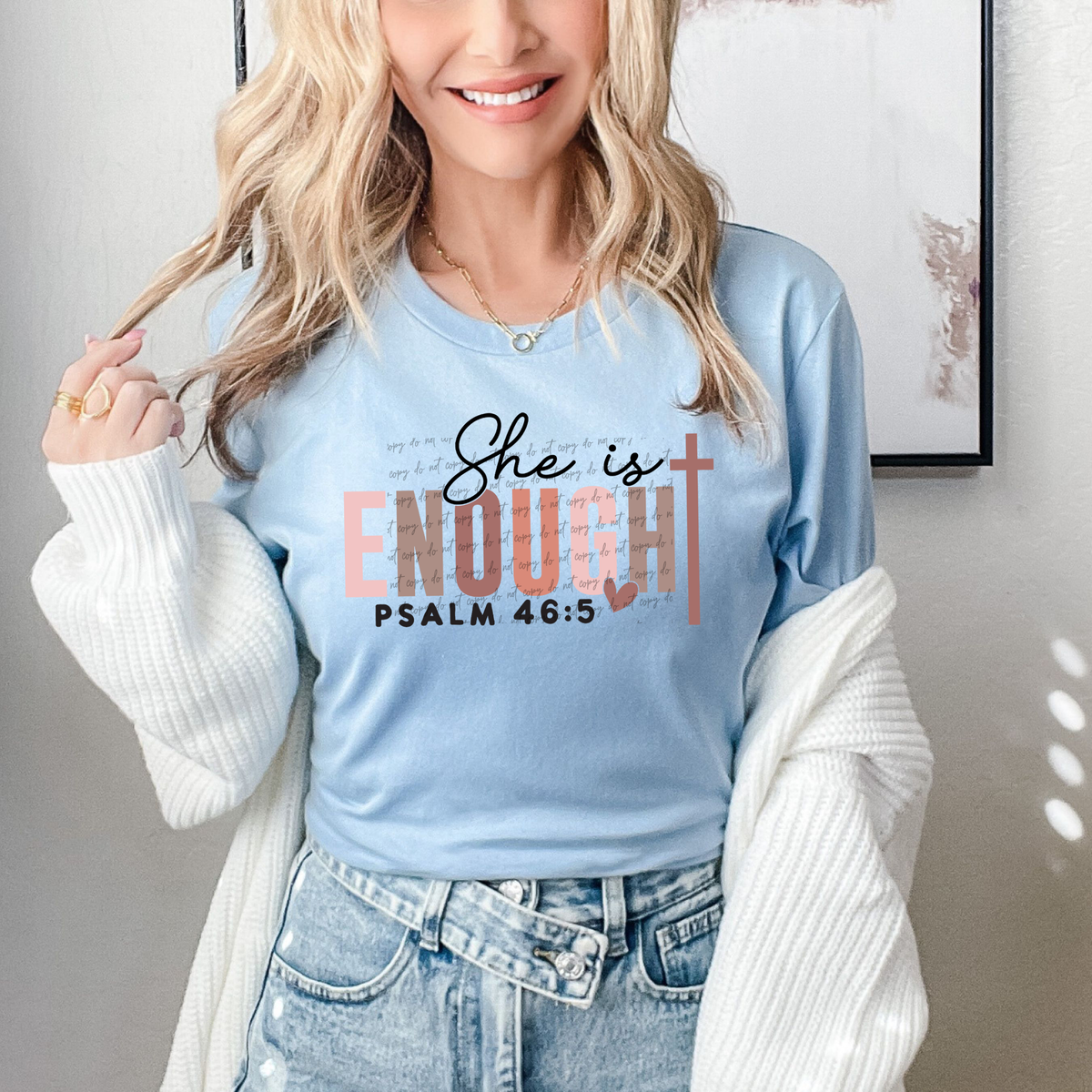 She Is Enough Black 42402 DTF transfer