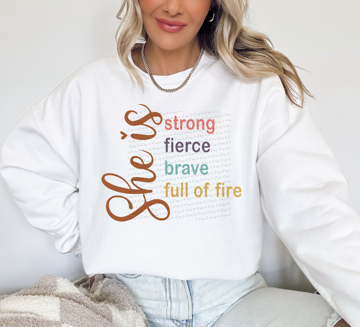 She Is Strong Fierce Brave Full Of Fire 76407 DTF Transfer