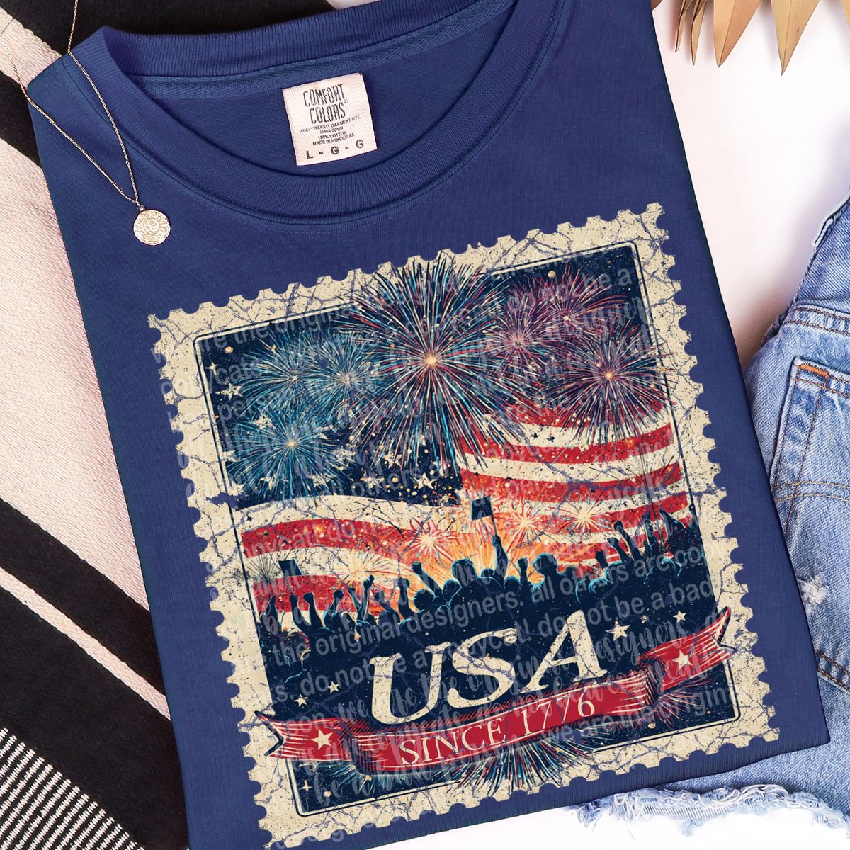 Since 1776 vintage stamp (TTD) DTF transfer