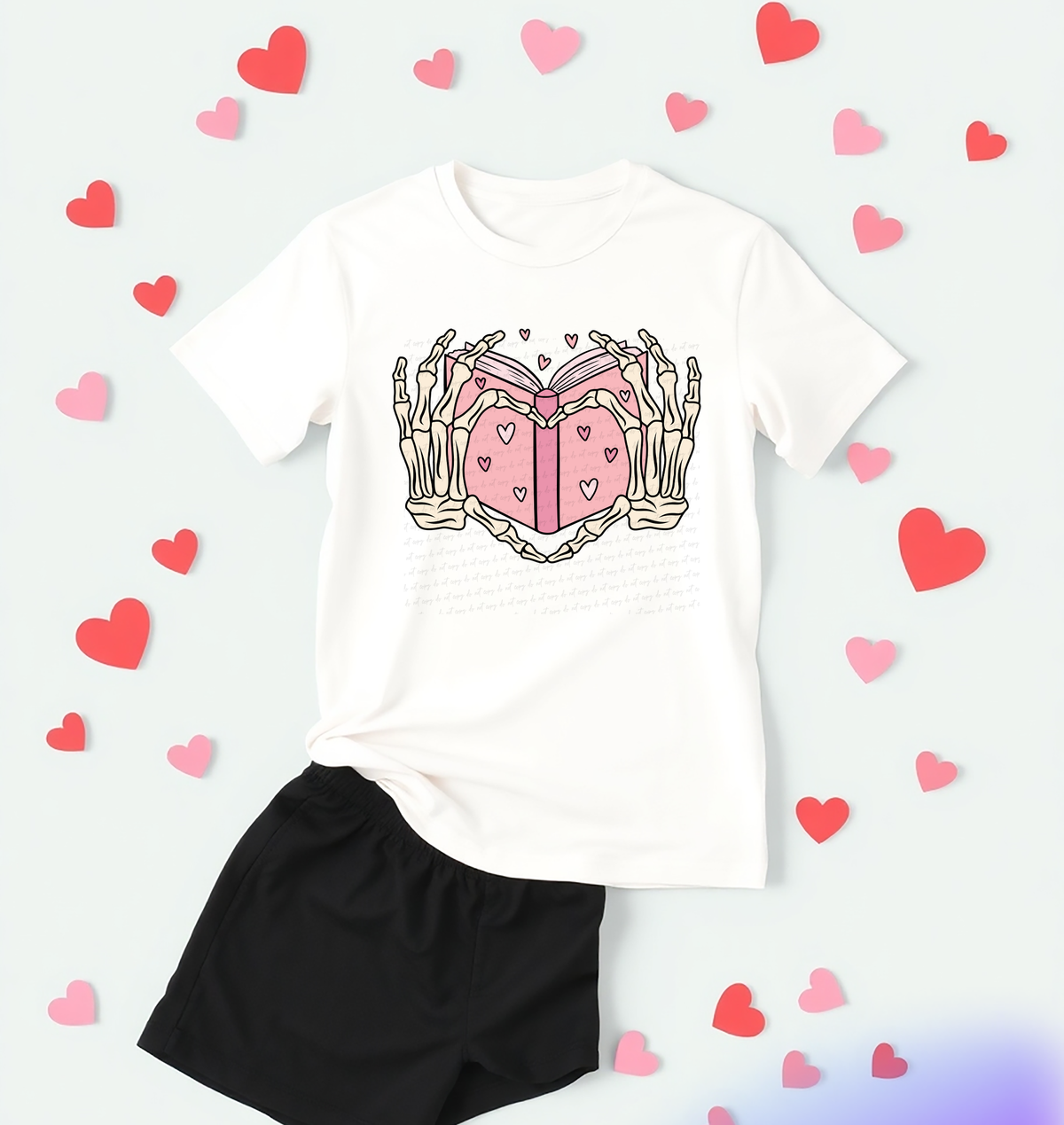 Skellie Hand Heart Book 81642 DTF Transfer