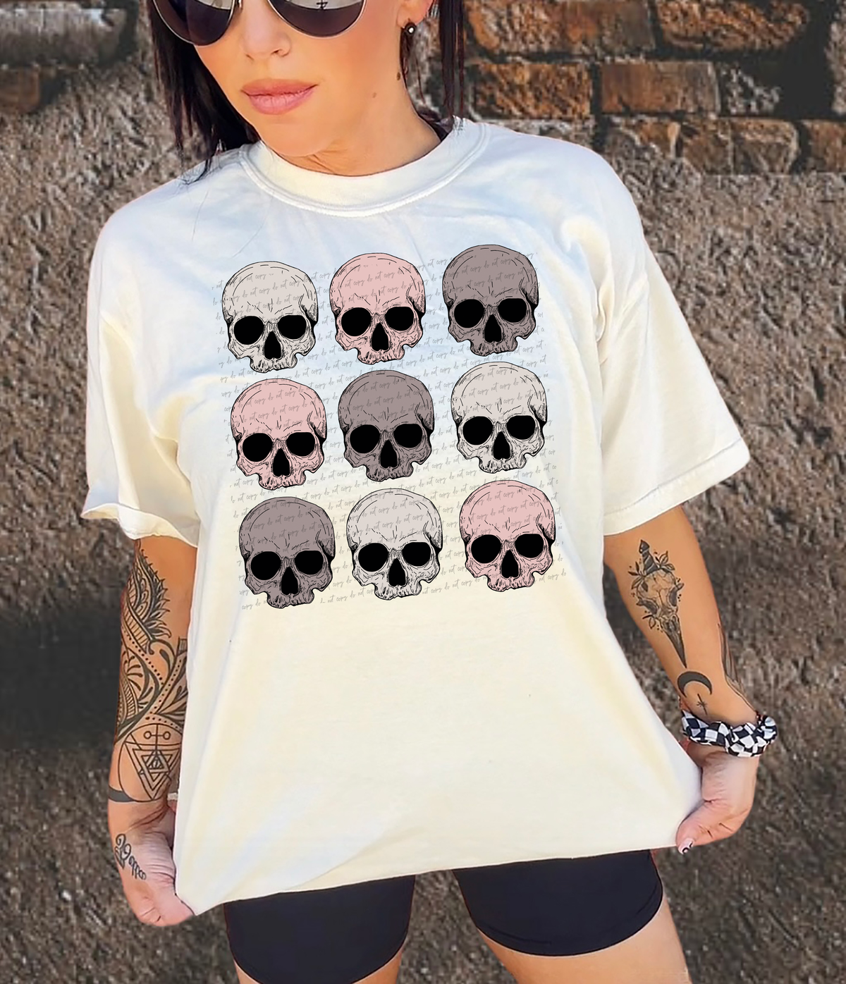 Skull Head Grid Colored 116014 DTF Transfer