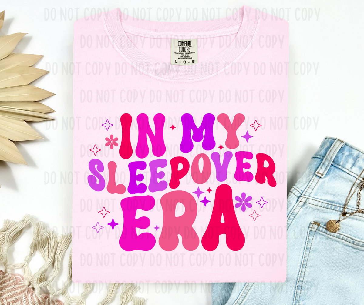 In my sleepover era pink and purple  (canvista) DTF transfer