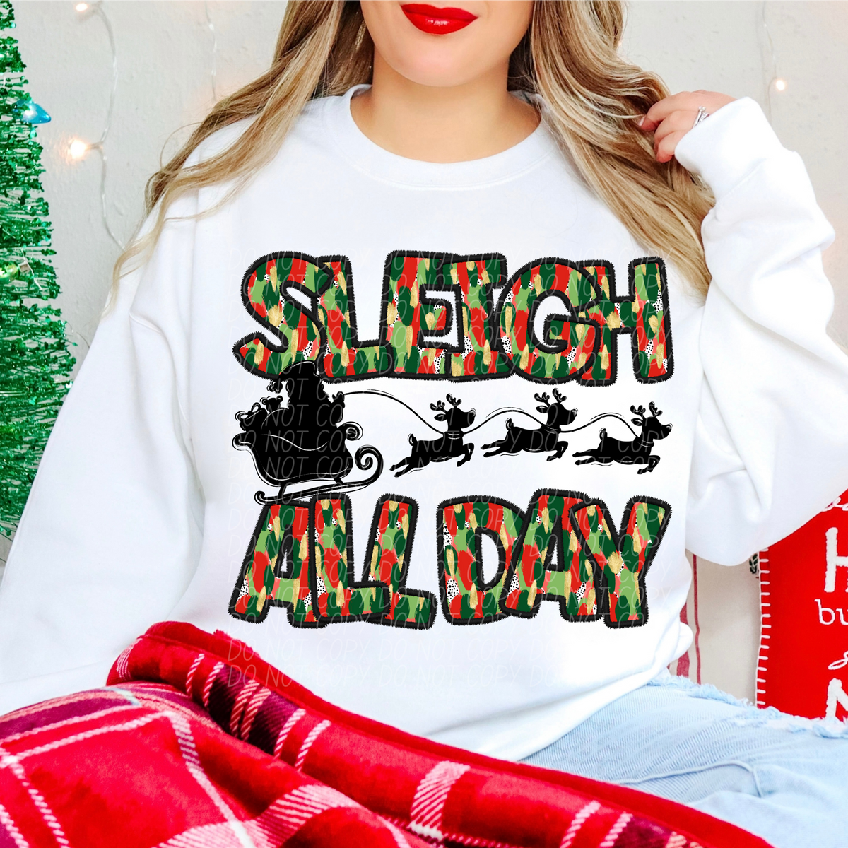 Sleigh All Day Paint Reindeer 66794 DTF transfer