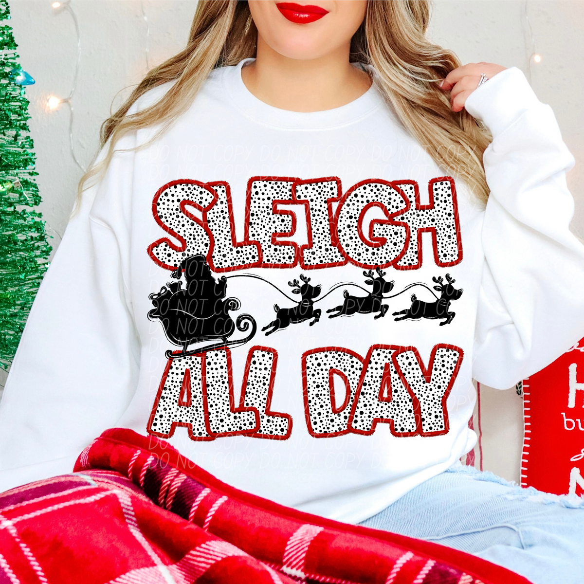 Sleigh All Day Red 66796 DTF transfer