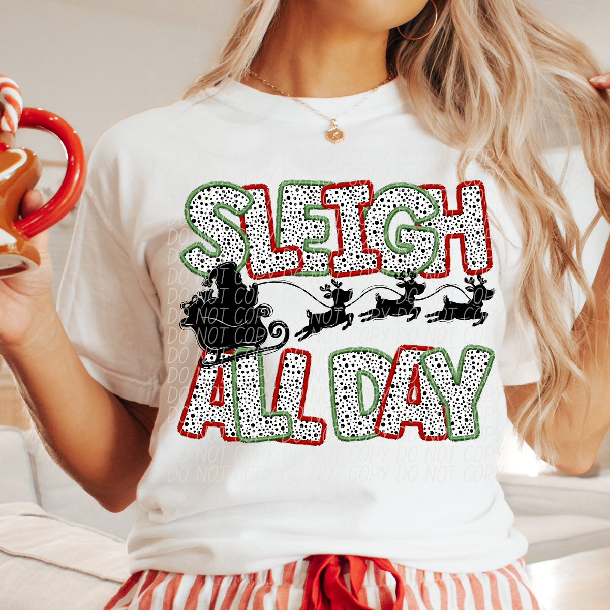 Sleigh All Day Red Green 66795 DTF transfer
