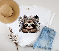 Slow Down And Smell The Flowers Sloth 74812 DTF Transfer