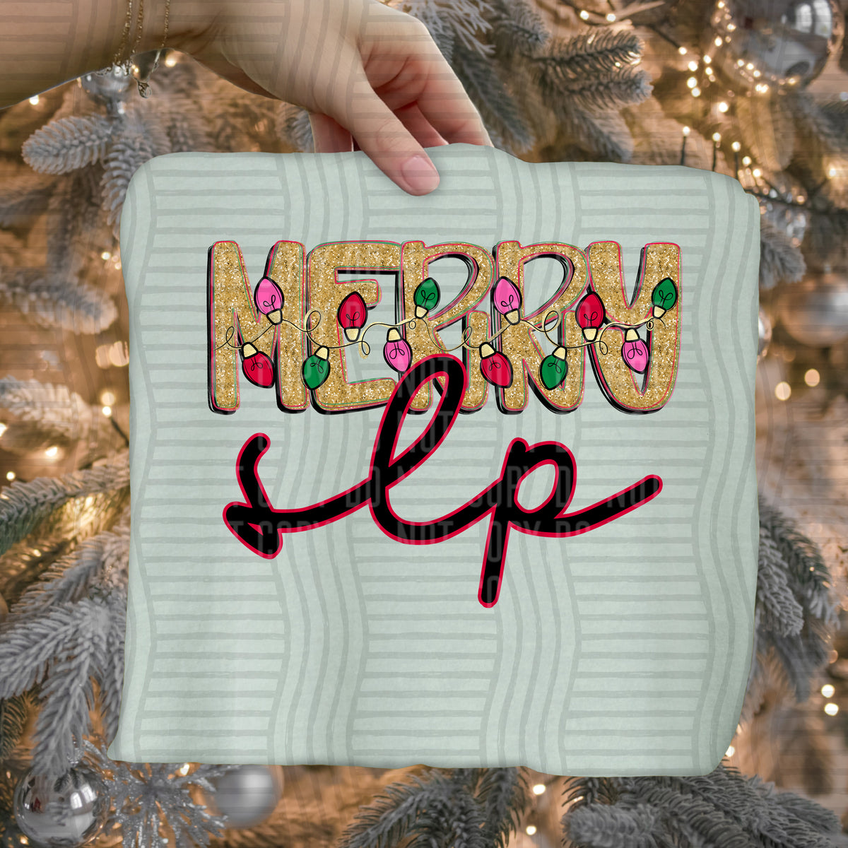slp merry with lights (caplinger) DTF Transfer