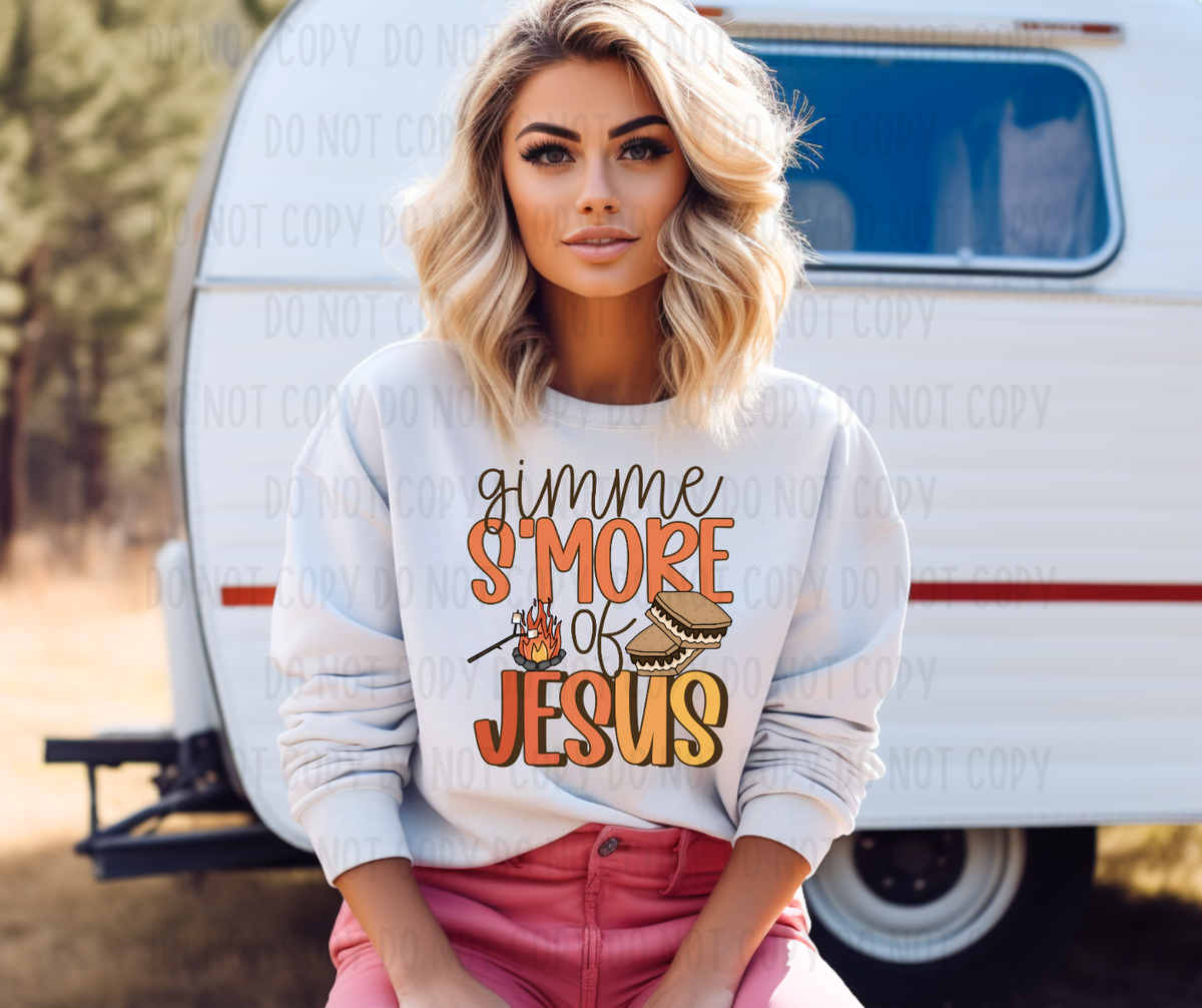 Gimme s'more of Jesus Orange Fonts (Canvista) DTF transfer