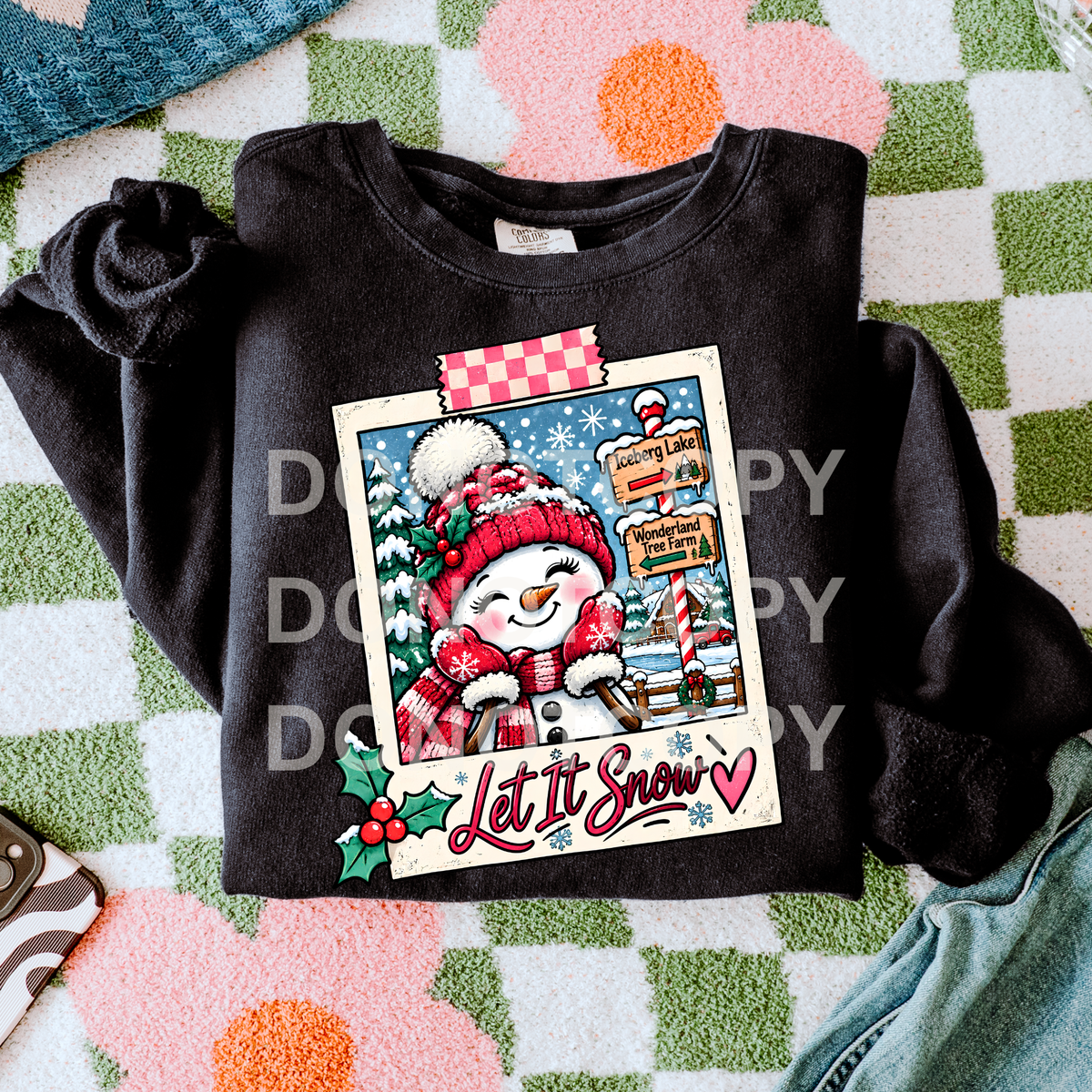 Snowman Polaroid -Dark Skin (CSG) DTF Transfer