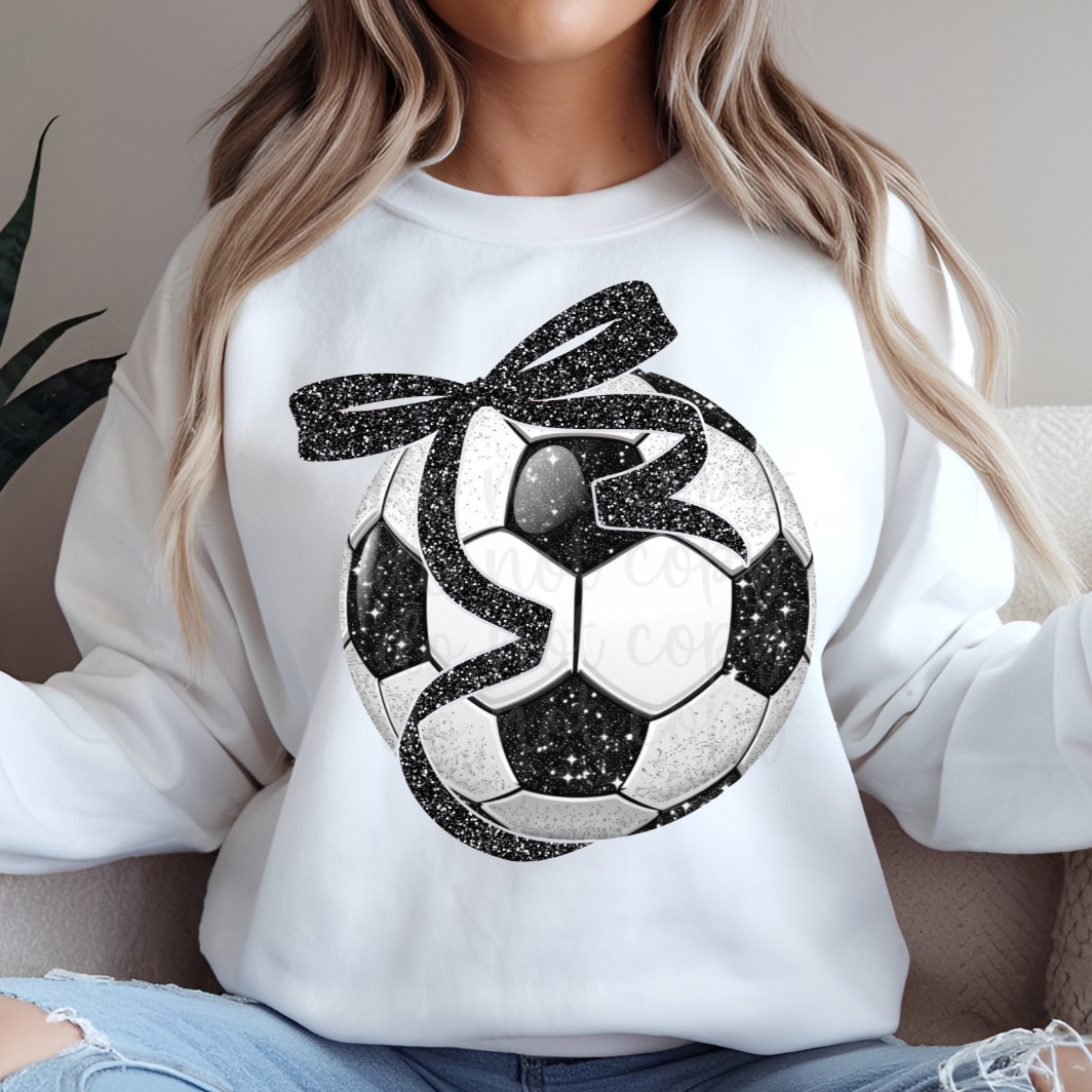 Soccer Black Bow (Parker)  DTF Transfer